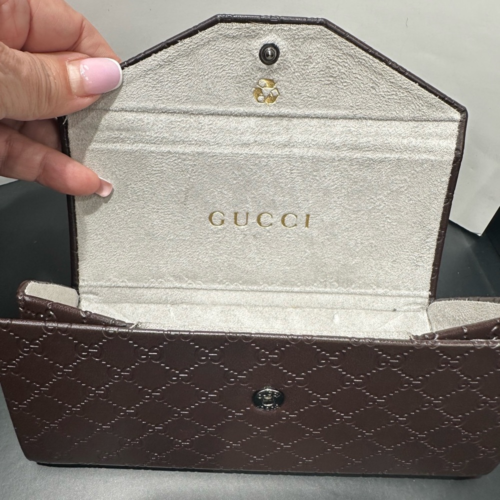 Gucci Dark Brown Quilted sunglasses case